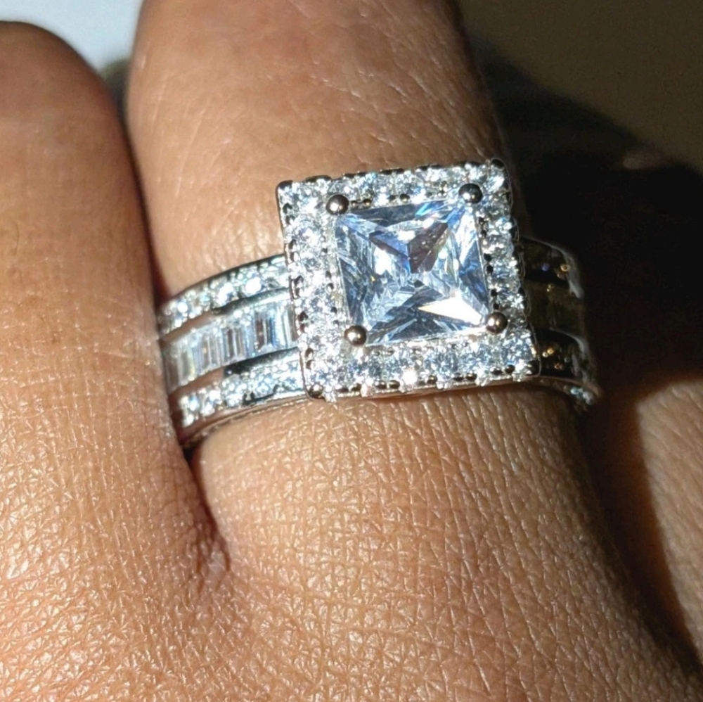 Women's Baguette & Round Cut 9.65CT Lab-Created Diamond Princess Wedding Ring 8